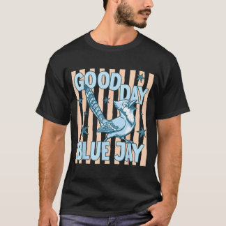 Goede Dag Blauwe Jay Schattig Retro Vogel Grafisch T-shirt
