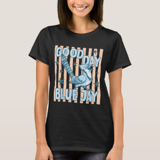 Goede Dag Blauwe Jay Schattige Retro Vogel Grafisc T-shirt