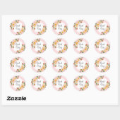 Goede dag Roze Rozen Bloemen Ronde Sticker (Vel)