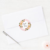Goede dag Roze Rozen Bloemen Ronde Sticker (Envelop)