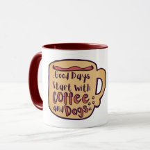GOEDE DAGEN BEGINNEN MET COFFEE EN HONDEN CARTOON