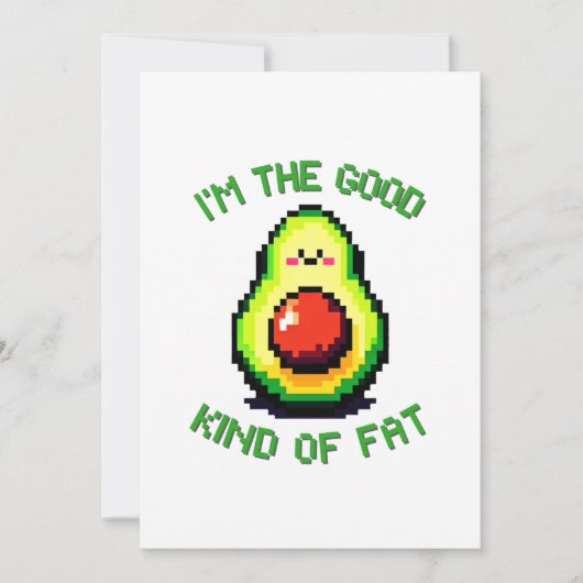 Goede dikke avocado - Grappig Pixel Art Food Desig Feestdagenkaart (Voorkant)