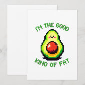 Goede dikke avocado - Grappig Pixel Art Food Desig Feestdagenkaart (Voorkant / Achterkant)