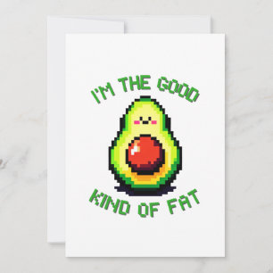 Goede dikke avocado - Grappig Pixel Art Food Desig Feestdagenkaart