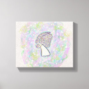 Goede Dingen Engel Schilderen Gewikkelde Canvaskun Canvas Afdruk