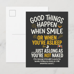 Goede Dingen Gebeuren Als Je Lachen Slapend Briefkaart