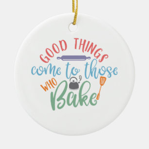 Goede dingen komen naar degenen die baden keramisch ornament