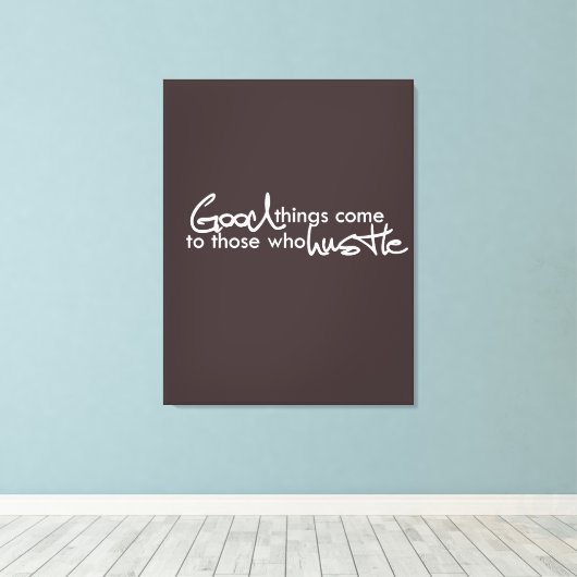 Goede dingen komen naar hen die knuffelen canvas afdruk (Insitu (Houten vloer))