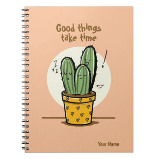 Goede Dingen Kosten Tijd Schattige Cactus Citaten Notitieboek