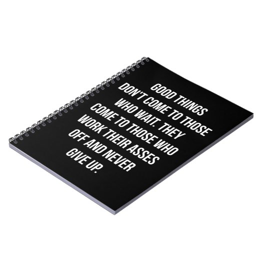 Goede dingen, nooit opgeven - Workout Inspirerend Notitieboek (Linkerzijde)