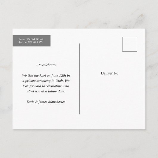 Goede dingen om de aankondiging van het huwelijk t (Achterkant)