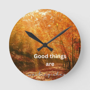 Goede Dingen – Zonsopgang Bos Tekst Ontwerp Ronde Klok