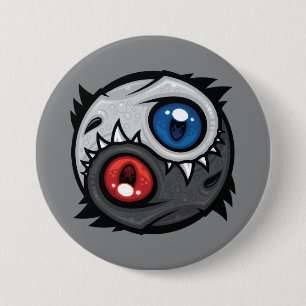 Goede en Kwade Draak Yin Yang Ronde Button 7,6 Cm