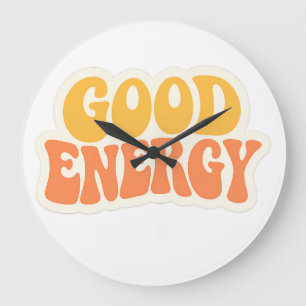 GOEDE ENERGIE Retro golvende tekst – Grote klok