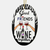 Goede Friends Wine Keramisch Ornament (Links)