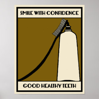 Goede, gezonde tandretro adverteren poster