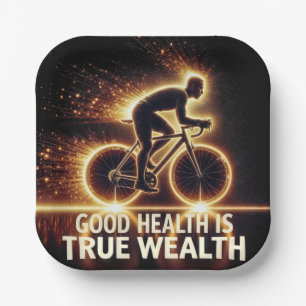 Goede gezondheid Poster met Neon fietser Papieren Bordje
