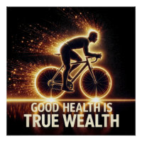 Goede gezondheid Poster met Neon fietser