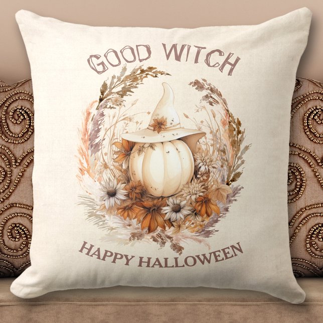 Goede heks Halloween Boho pompoen kussen (Good Witch Halloween Boho Pumpkin Pillow)