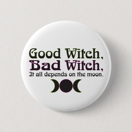 "Goede heks, slechte heks..." Knopen Ronde Button 5,7 Cm (Voorkant)
