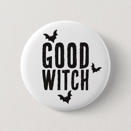 Goede heks, vleermuizen, Halloween Button (Voorkant)