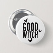 Goede heks, vleermuizen, Halloween Button (Voorkant /achterkant)