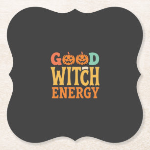 Goede Heksen Energie Halloween Pompoen Ontwerp_1 Kartonnen Onderzetters