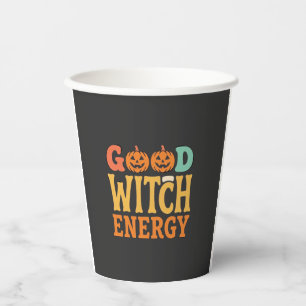 Goede Heksen Energie Halloween Pompoen Ontwerp_1 Papieren Bekers
