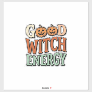 Goede Heksenenergie Vintage Halloween Vectorontwer Sticker