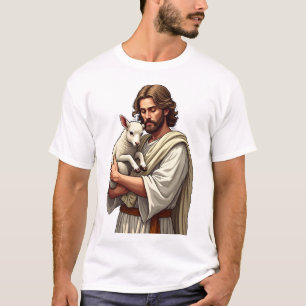 Goede Herder Jezus Vintage Gravure T-shirt
