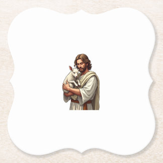 Goede Herder Jezus Vintage Gravure T-shirt Kartonnen Onderzetters