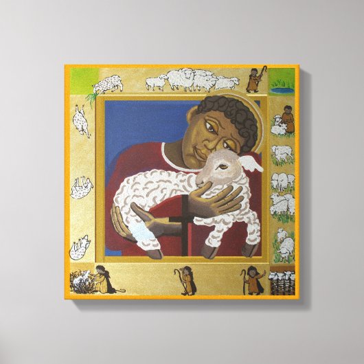 Goede Herder Verloren Schaap Icoon Canvas Afdruk (Voorkant)