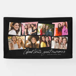 Goede herinneringen zwarte fotocollage spandoek
