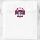 Goede hond ronde sticker (Tas)