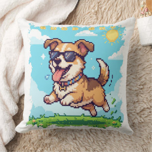 Goede Jongen Pixel Puppy Retro Gaming Design Kussen