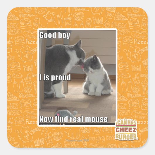 Goede jongen vierkante sticker (Voorkant)