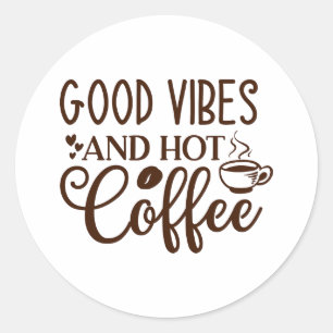 Goede Koffie Vlag – Koffieliefhebber in Retro Stij Ronde Sticker