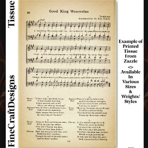 Goede Koning Wenceslas Bladmuziek DU5F Decoupage Tissuepapier