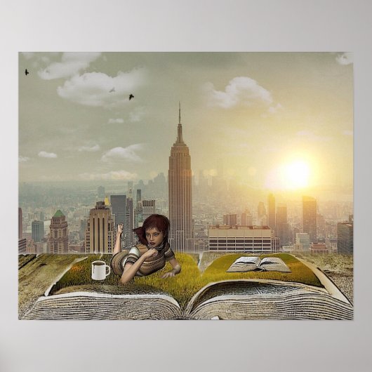 GOEDE LEZING POSTER: Leesend Vluchtje Poster (Voorkant)