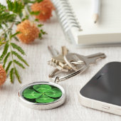 GOEDE LUCK VIER LEAF CLOVER SLEUTELHANGER (Zijkant)
