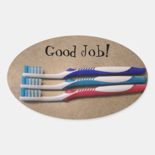 Goede Mondhygiëne - Tandenborstels Ovale Sticker