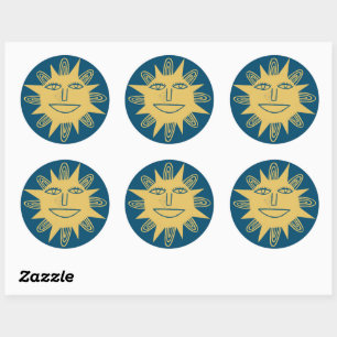 GOEDE MORGEN SUNSHINE Colorful Set van Ronde Sticker