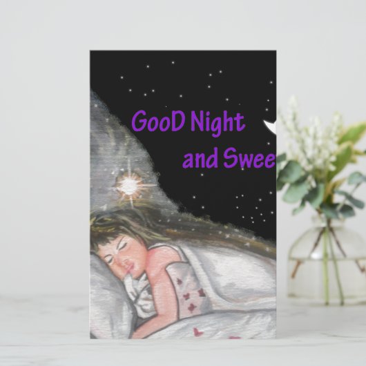 Goede nacht briefpapier (Staand voorkant)