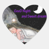 Goede nacht hart sticker (Voorkant)