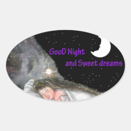 Goede nacht ovale sticker