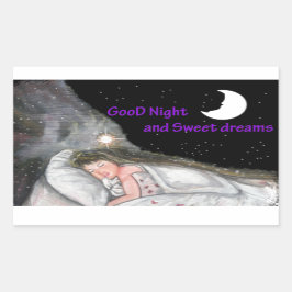Goede nacht rechthoekige sticker