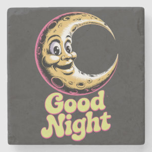 Goede nacht Retro Moon Stone Onderzetter