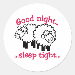Goede nacht ronde sticker
