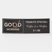 Goede ochtend aangepaste tekst Koffie Winkelbanner Spandoek (Horizontaal)