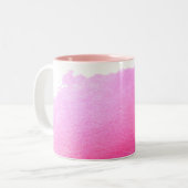 Goede ochtendzonneschijnkoffie citroen roze tweekleurige koffiemok (Voorkant links)